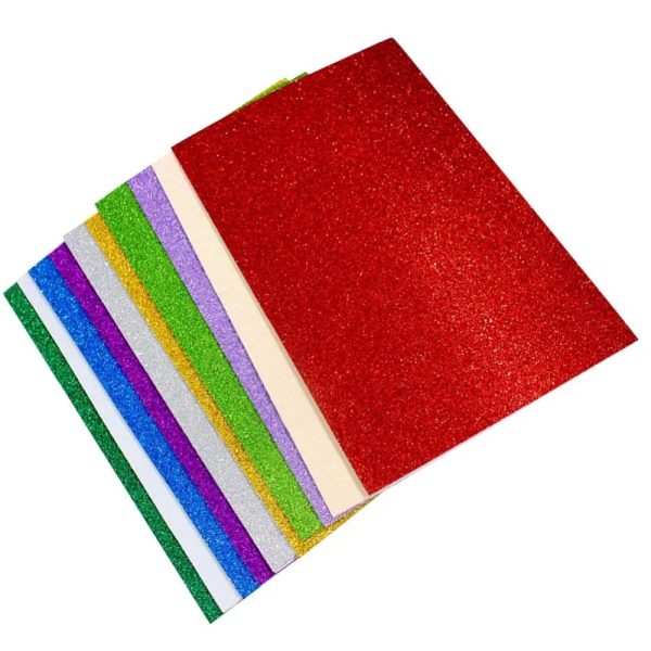 10pcs Glitter Foam Sheets Glitter Paper For Diy, Scrapbooking & School Projects