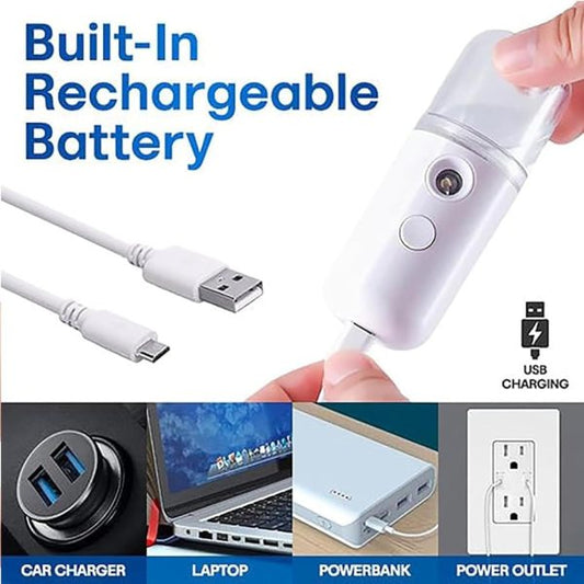 Rechargeable Mini Nano Face Steamer Or Sprayer (random Color)