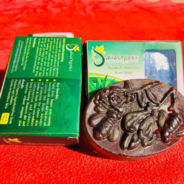 Safwa Organics Neem & Aloe Vera Handmade Soap – Acne-fighting Natural Cleanser 100g