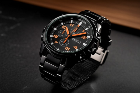 Stainless Steel Men’s Watch – Waterproof, Sporty Design With Box