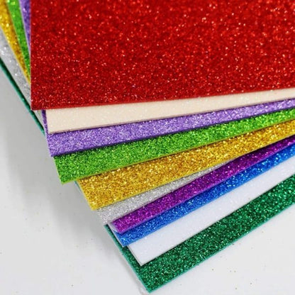 10pcs Glitter Foam Sheets  Glitter Paper For Diy, Scrapbooking & School Projects