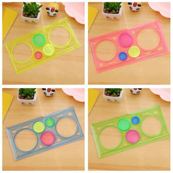 Colorful Plastic Templates Drawing Ruler Painting (pack Of 2)