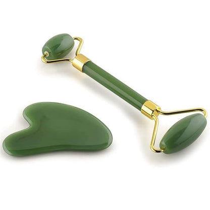 Marble Jade Roller With Stone Marble {Combo Pack Of 3]