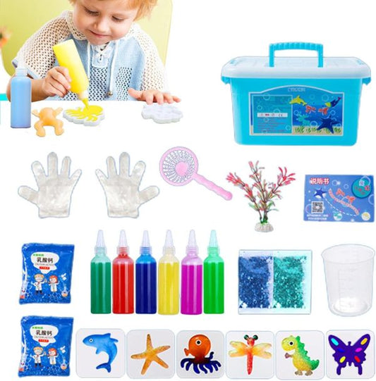 Handmade Water Elf Toy Set – Magic Ocean Kit with Shape Molds & Marine Life Creatures for Kids
