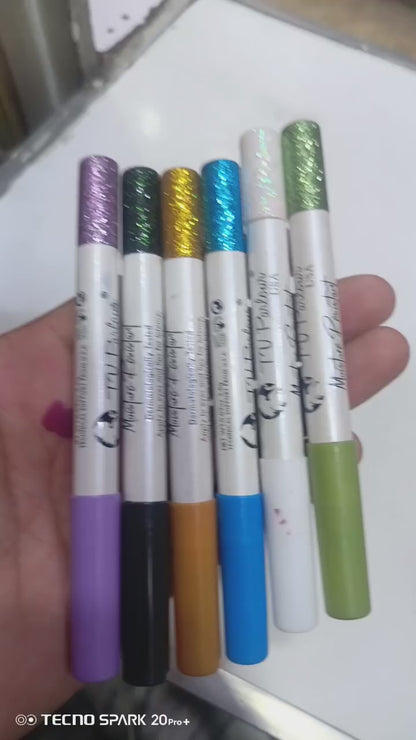 6-in-1 Eye Pencil & Liquid Glitter Makeup Set – Vibrant Shades For Bold, Long-lasting Eye Looks