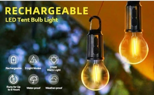 Rechargeable Portable Led Camping Lantern  With Clip Hook,
