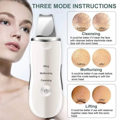 Rechargeable Ultrasonic Skin Scrubber Deep Cleansing Facial Spatula