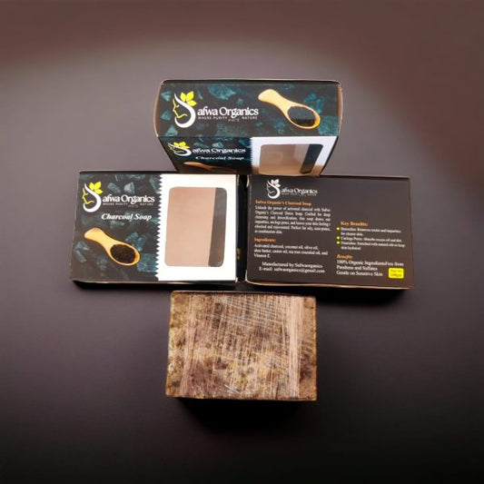 Safwa Organics Charcoal Soap – Deep Clean Detox Bar – Organic Handmade Glow Detox Soap | Best Quality Soap