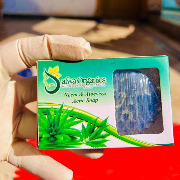 Safwa Organics Neem & Aloe Vera Handmade Soap – Acne-fighting Natural Cleanser 100g