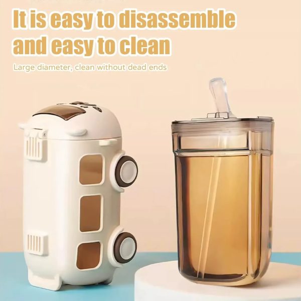 School Bus Design Kids Water Bottle With Strap fun & Durable Water Bottle For Children (random Color)